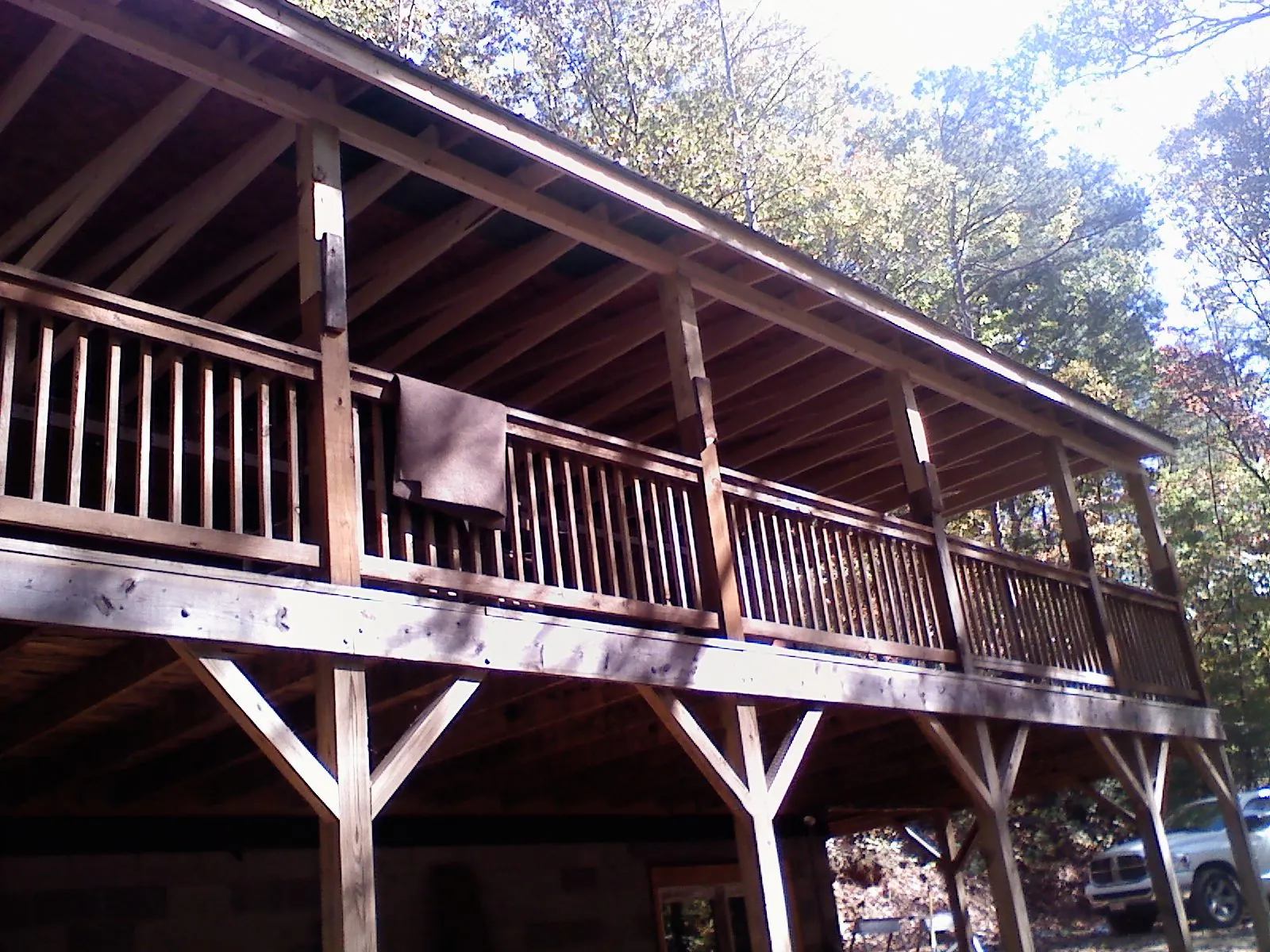 Timber framing under a new elevated porch and deck — Roof Leak Repair in Kootenai by Roofing Brothers